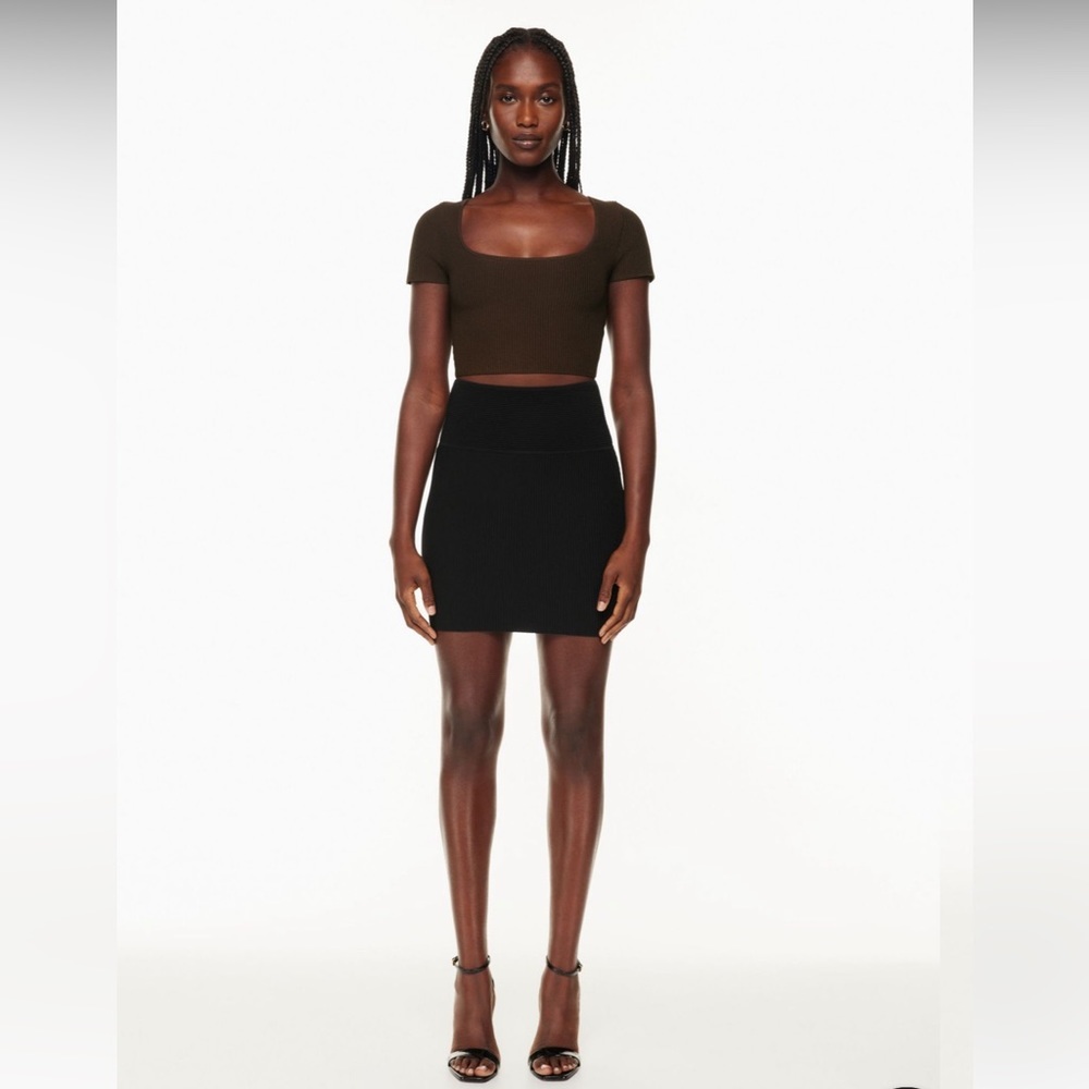Aritzia Wilfred Free Bodycon Pencil Mini Skirt Stretch Spandex Elastic Waist S